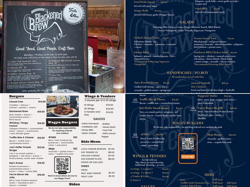 Blackened Brew Menu