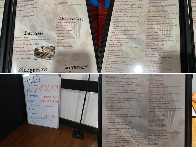 El Jimador Mexican Cuisine Menu