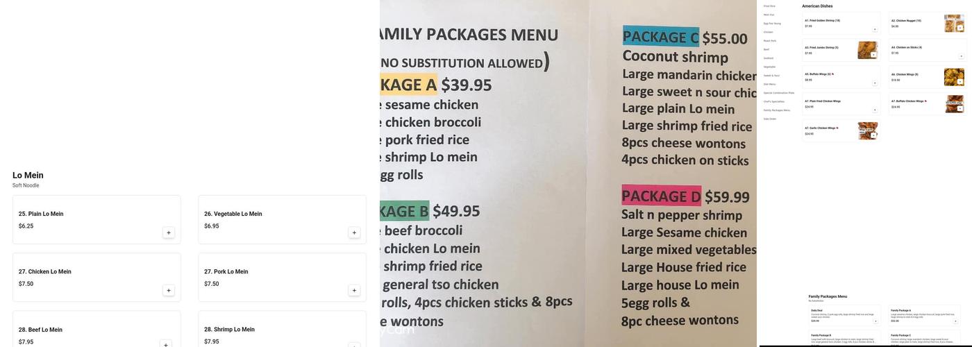 China One Menu