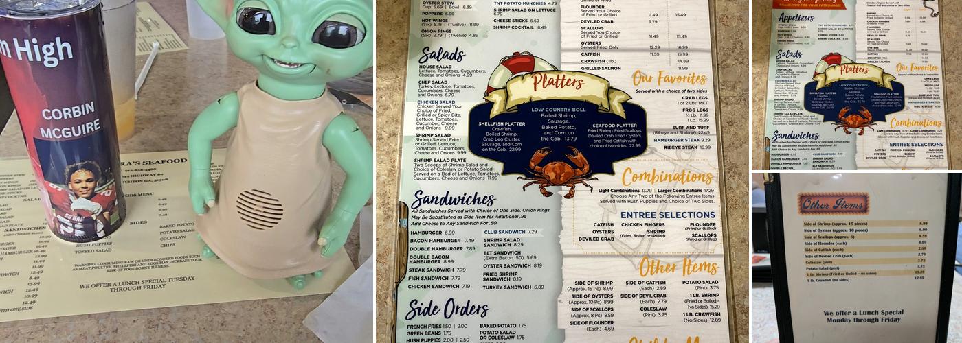 Sandra's Seafood Restaurant Menu