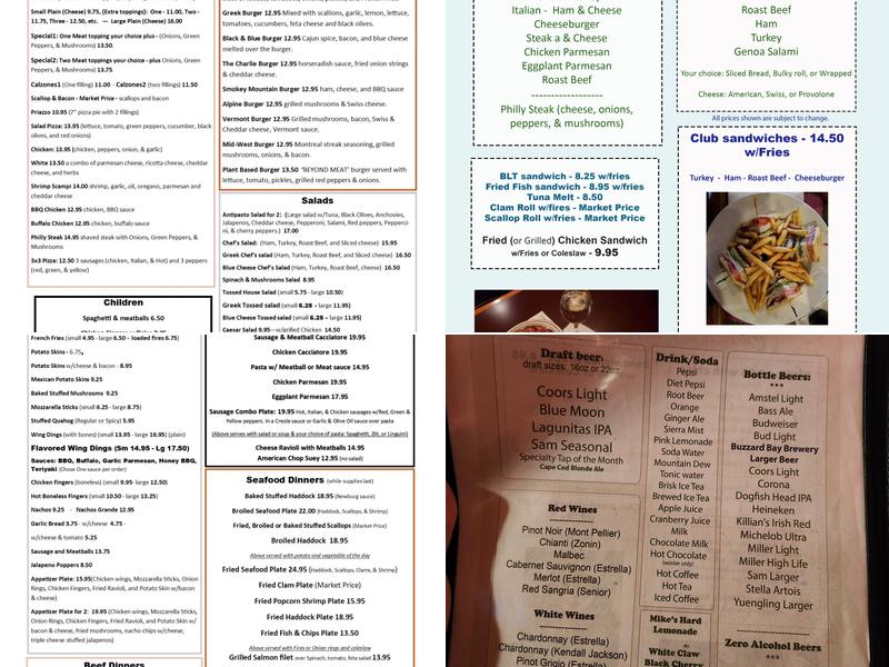 Charlie's Place Menu