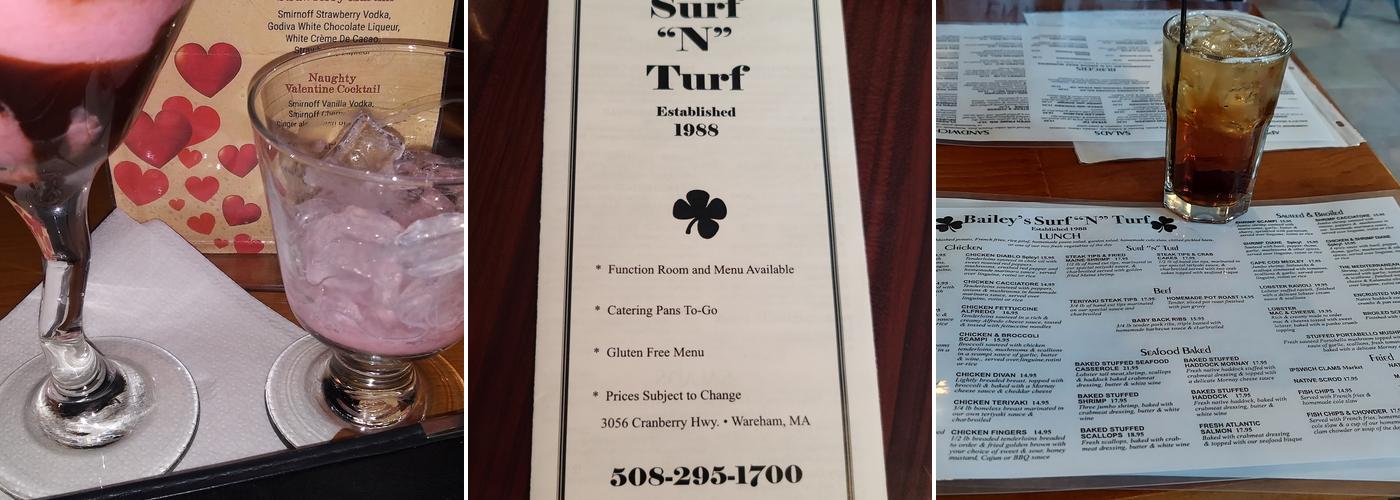Bailey's Surf N Turf Menu