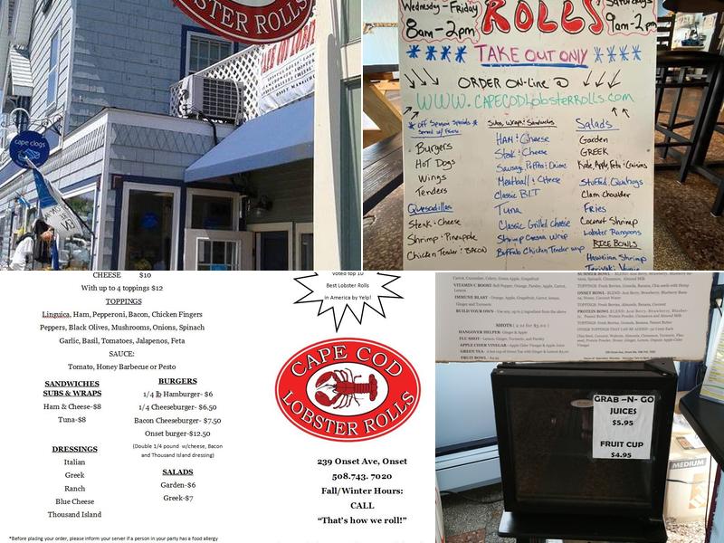 Cape Cod Lobster Rolls Menu