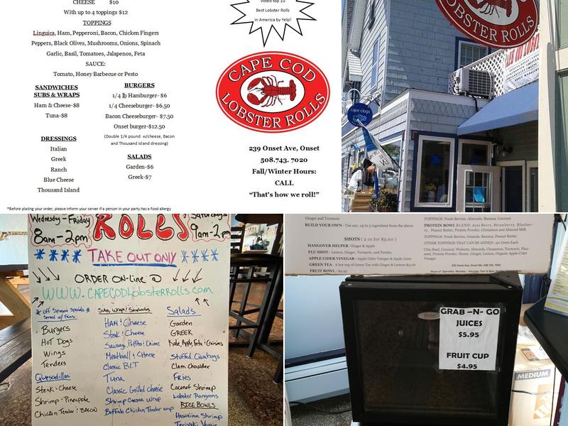 Cape Cod Lobster Rolls Menu