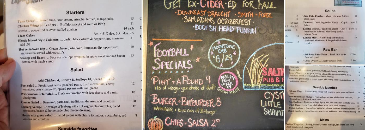 The Salt Marsh Pub & Raw Bar Menu