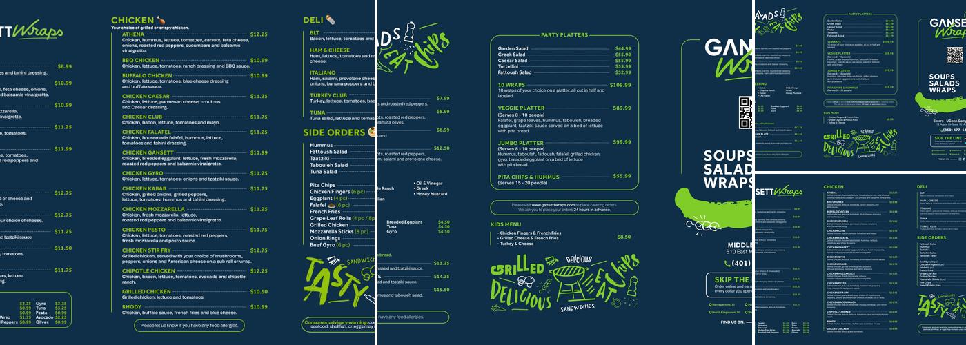 Gansett Wraps Menu