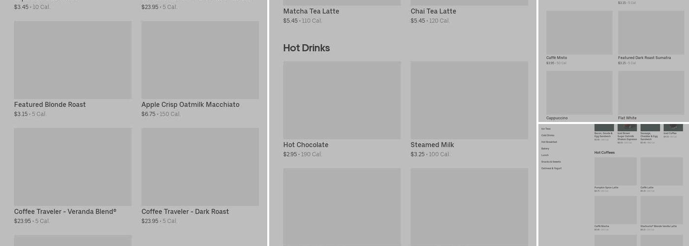 Starbucks Coffee Company Menu