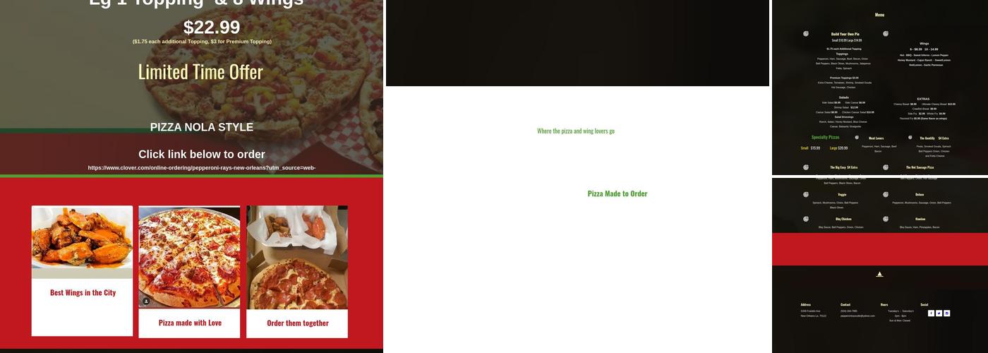 Pepperoni Ray's Cafe Menu