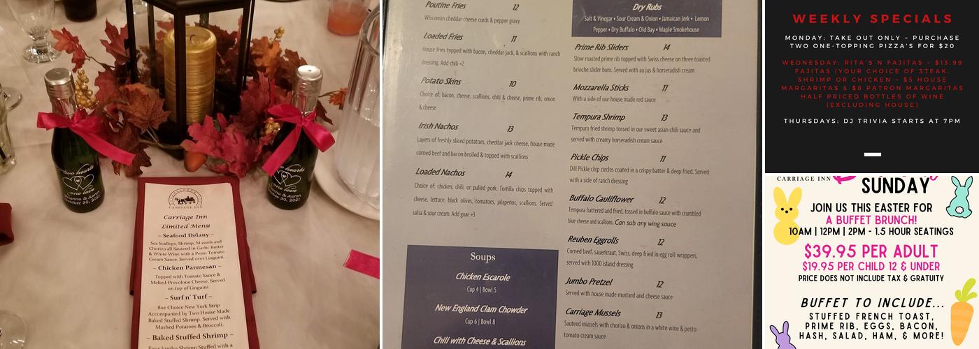 Carriage Inn Menu