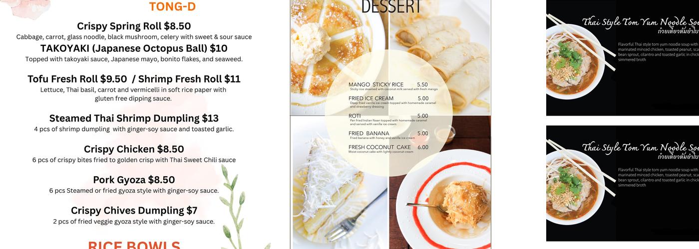 TONG-D (Barrington) Menu