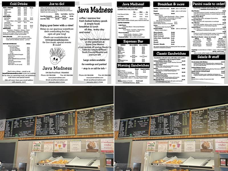 Java Madness Menu