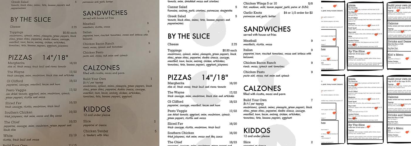 Sliced Menu