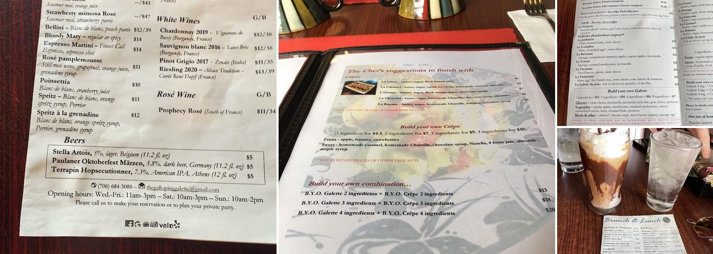 The Galloping Galette Menu