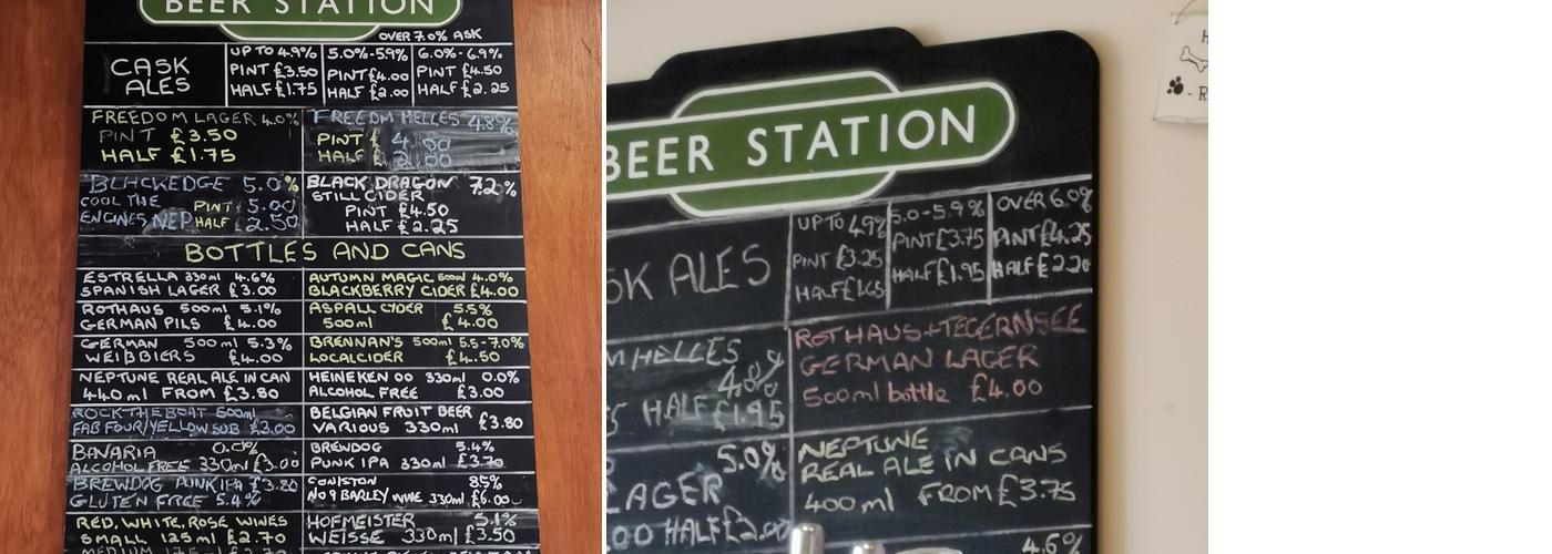 Beer Station Menu