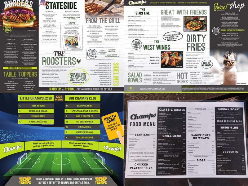 Champs Ainsdale Menu