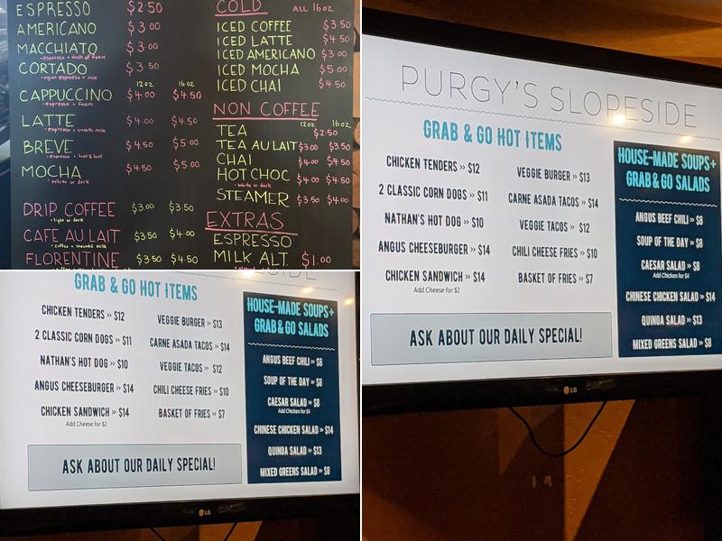 Purgy's Restaurant Menu