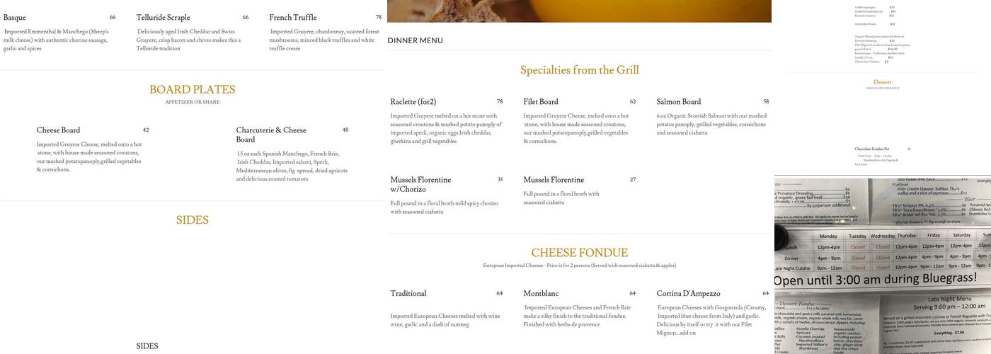 Alpinist & the Goat Menu