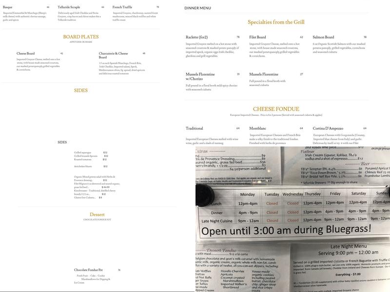 Alpinist & the Goat Menu