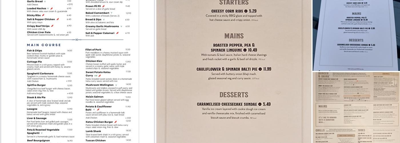 The Spitfire Pub & Kitchen Menu