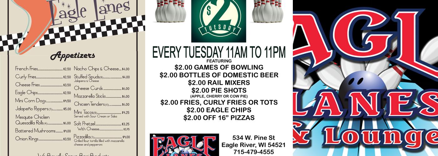 Eagle Lanes Menu