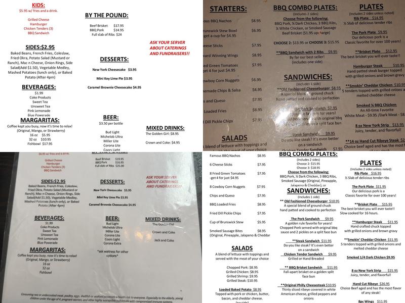 Golden Rule BBQ & Grill of Andalusia Menu