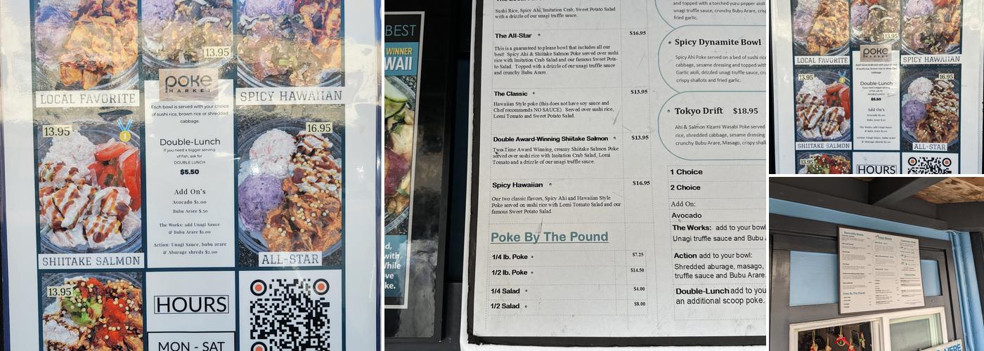 Poke Market, LLC Menu