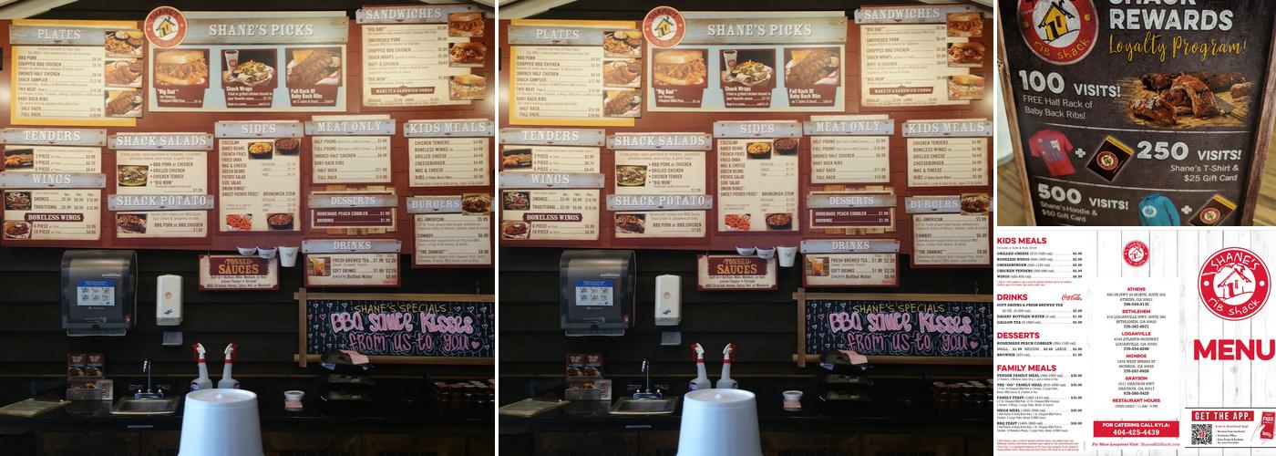Shane's Rib Shack Menu