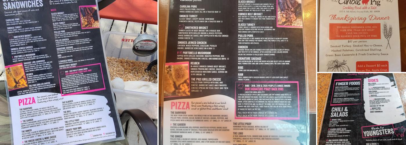 Curious Pig Menu