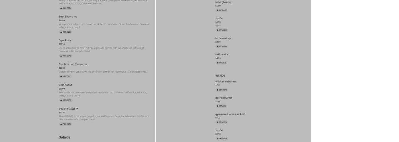 Esplanade International Grill Menu