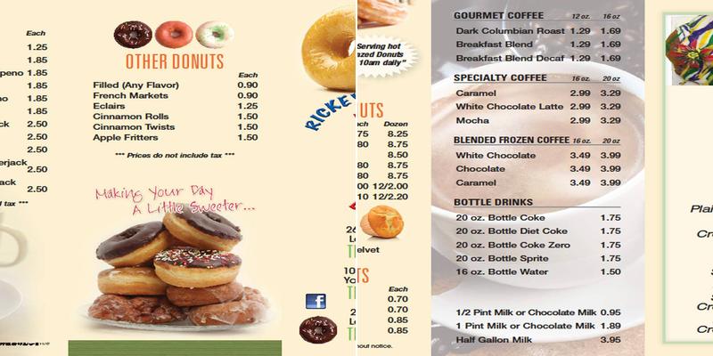 Meche's Donut King Menu