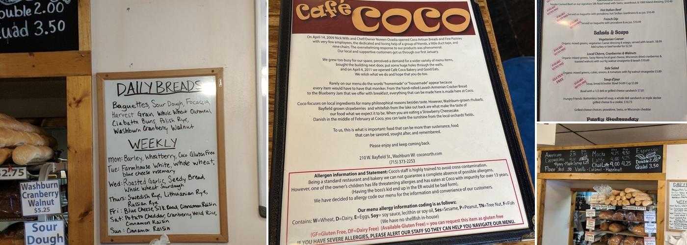 Coco - Artisan Bakery & Good Eats Menu