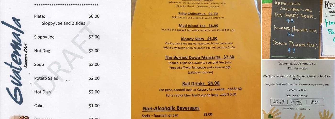 Tom's Burned Down Cafe Menu