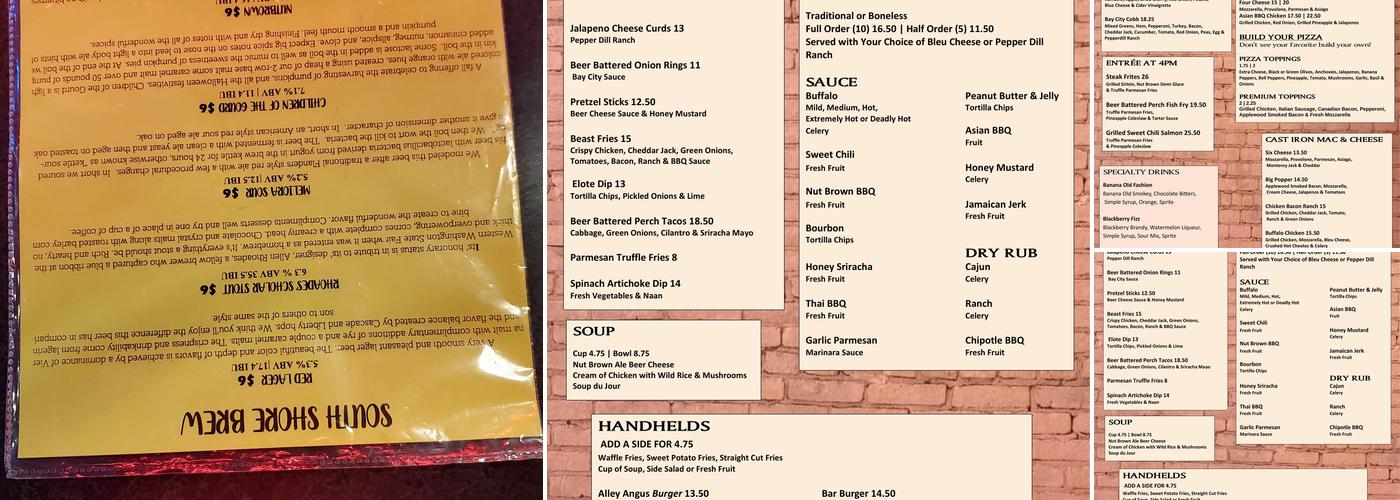 Deep Water Grille Menu