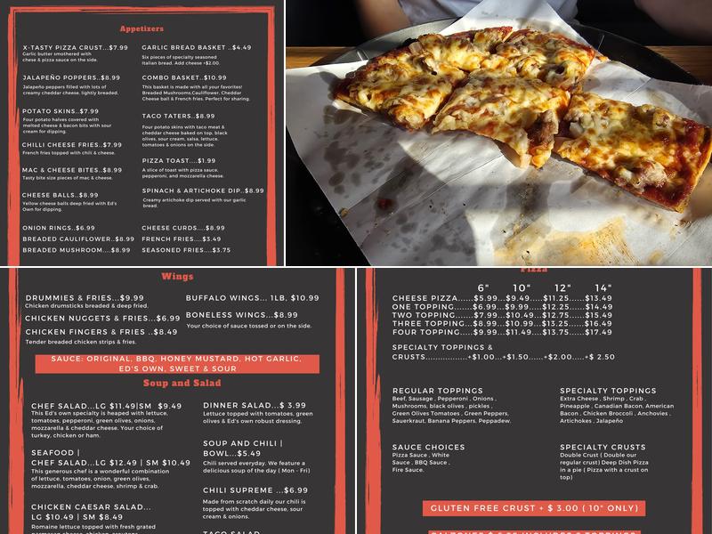 Pizza Pub Menu