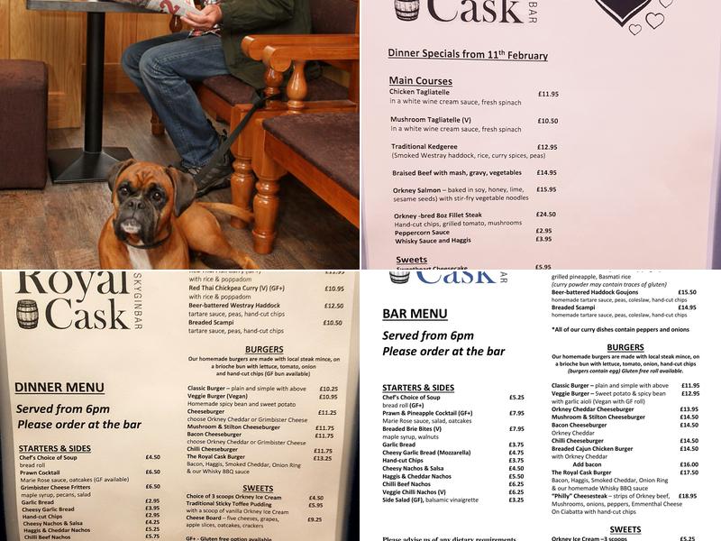 Royal Cask Whisky Gin Bar Menu