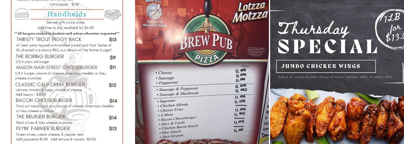 The Thirsty Trout Menu