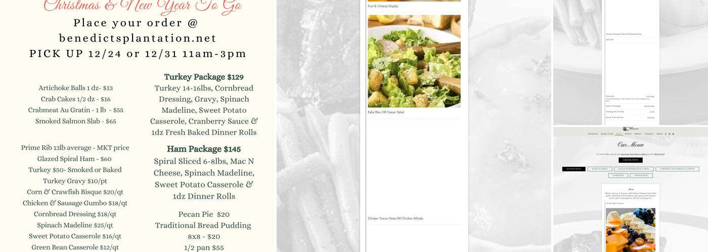 Benedict's Catering Menu