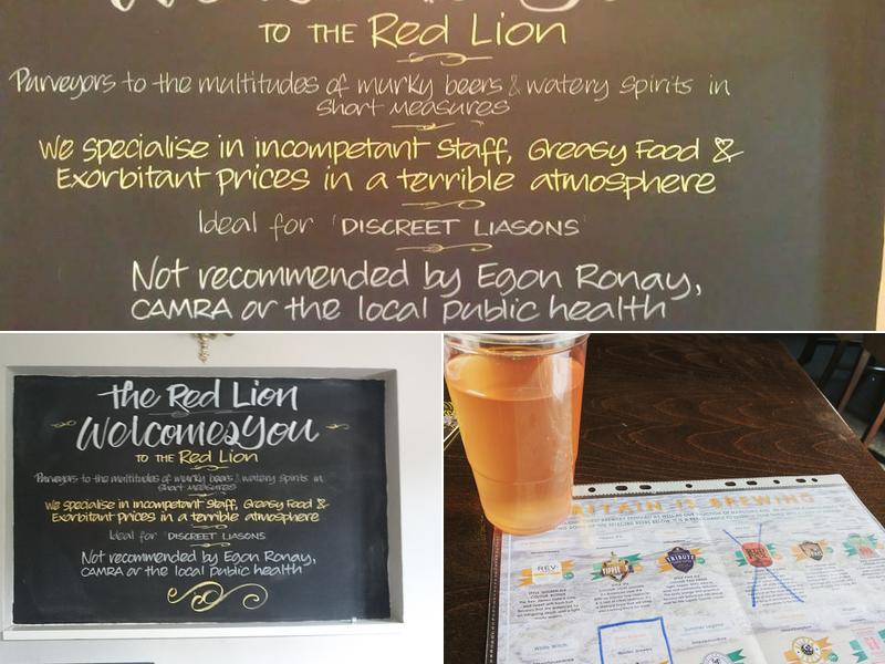 The Red Lion Inn Menu