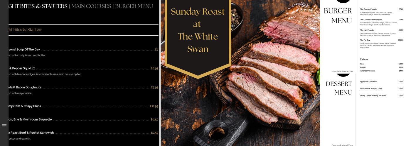 The White Swan Menu