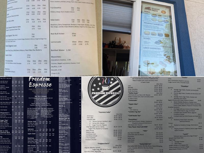 Freedom Espresso Menu