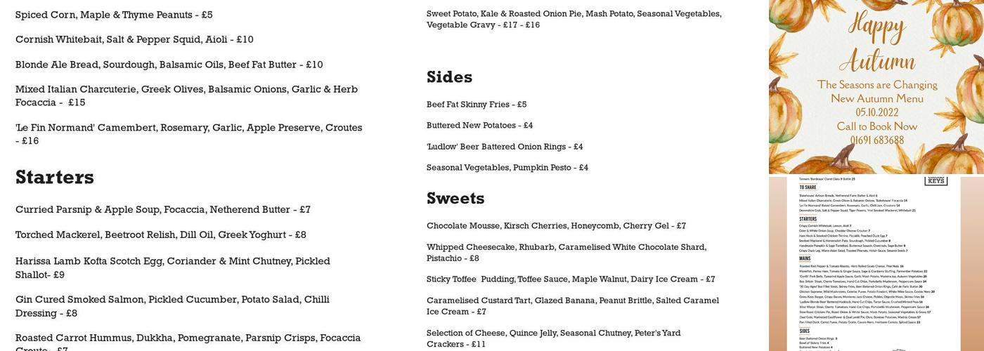 The Cross Keys Menu