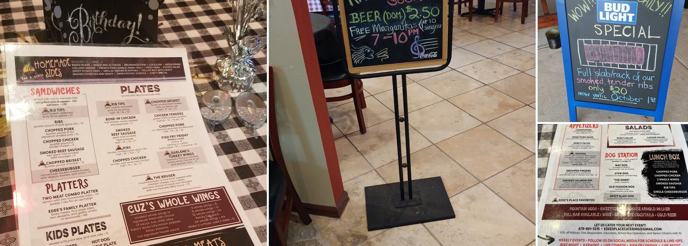 EDee's Place BBQ Menu