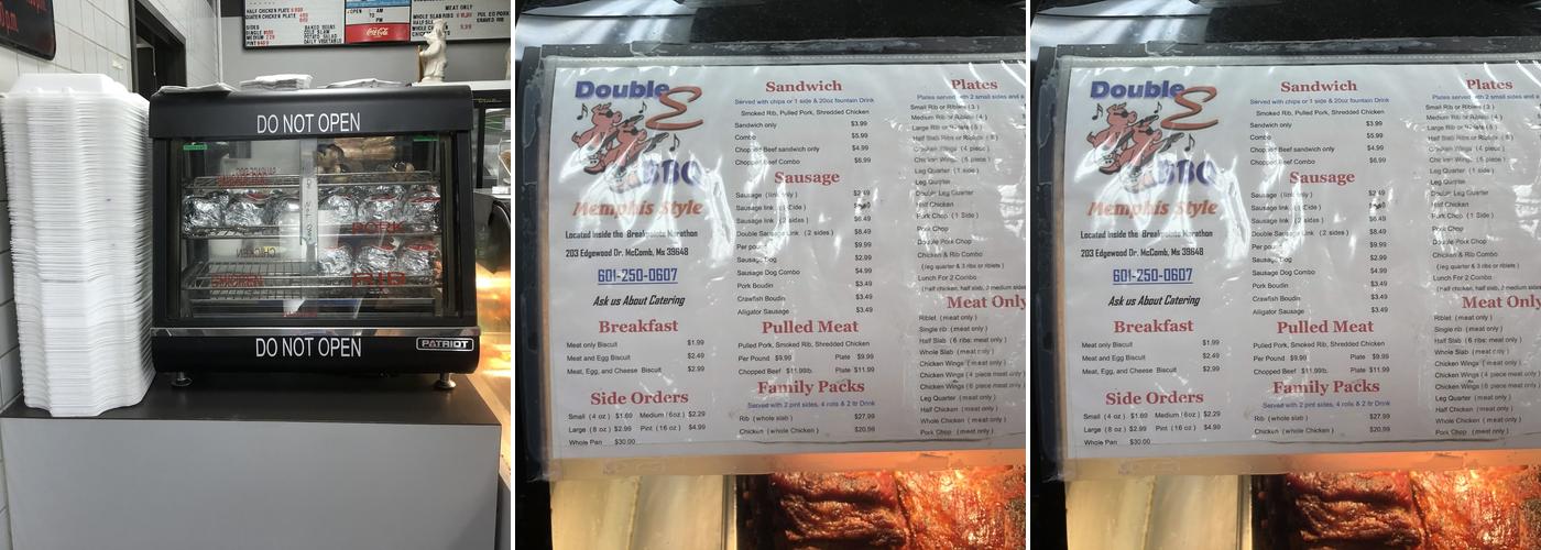 Double E Barbecue Menu