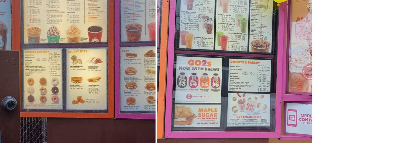 Dunkin' Menu