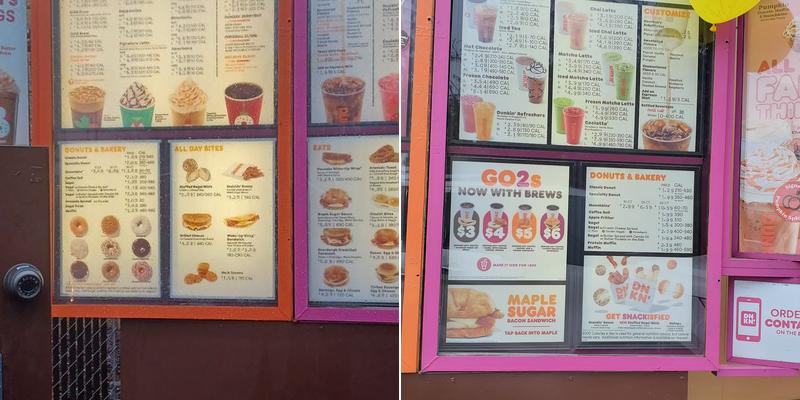 Dunkin' Menu