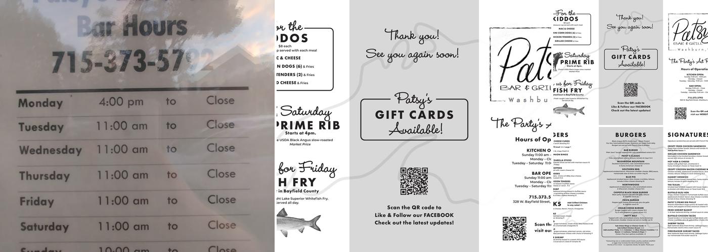 Patsy’s Bar & Grill Menu