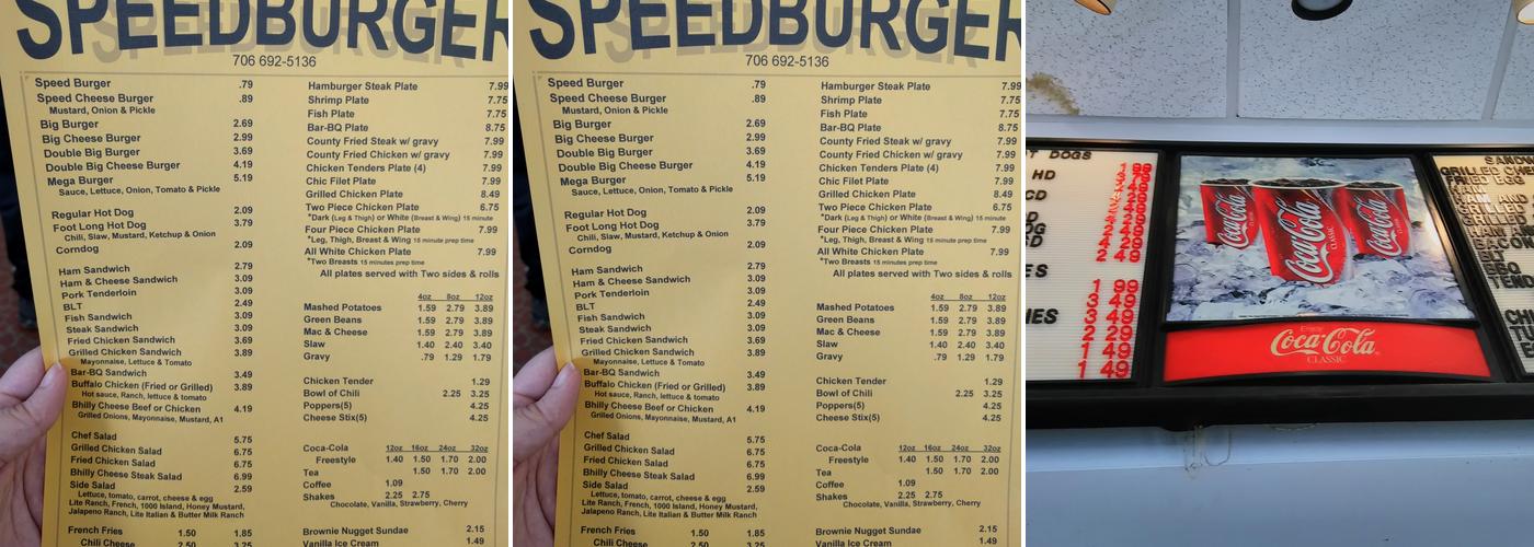 Speed Burger Menu