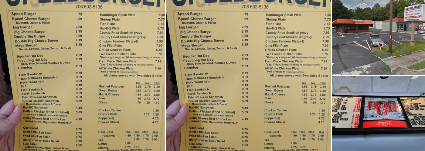 Speed Burger Menu