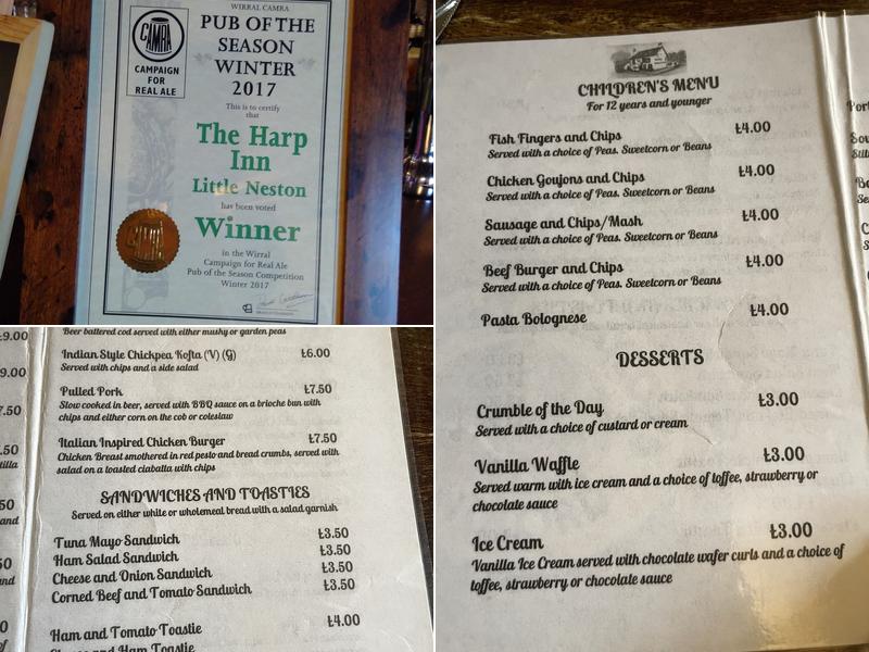 The Harp Inn Menu