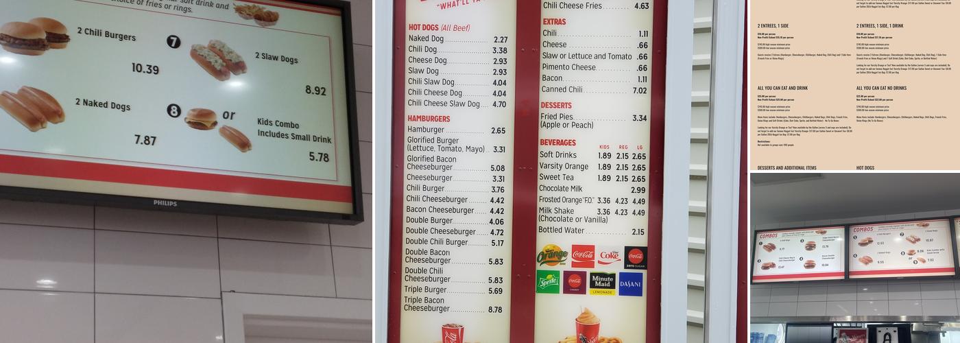 The Varsity Menu